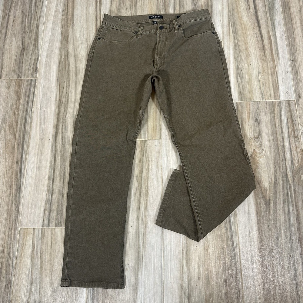 Proof Rover Men's Straight Fit Brown Stretch Canvas Pants Huckberry 33x30 Casual